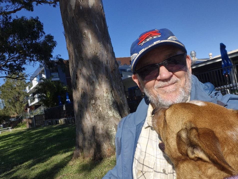 Richard, dog trainer at Off The Lead Training, with a dog
